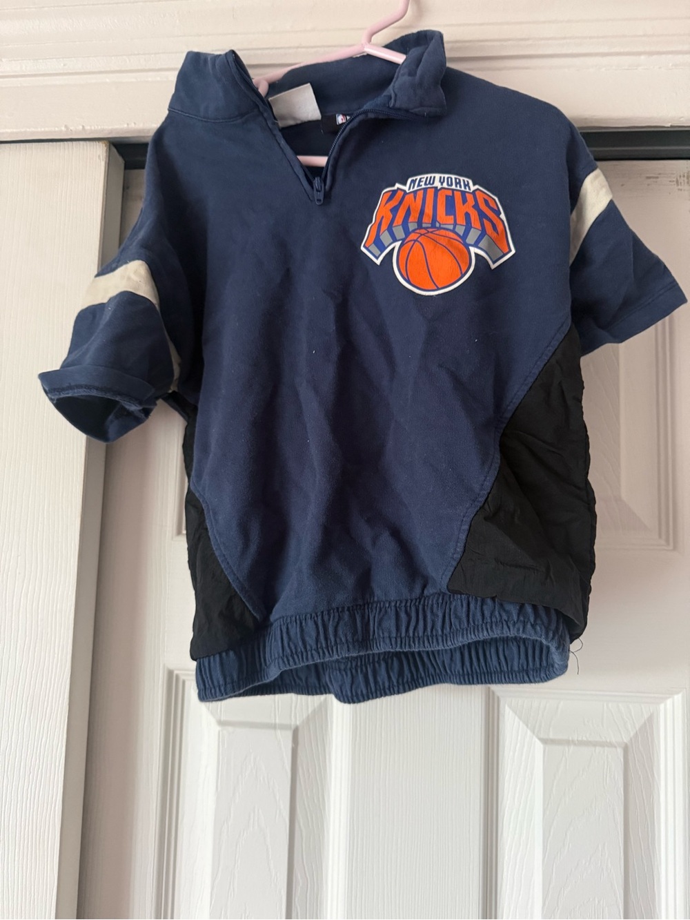 Zara Navy & Orange New York Knicks Quarter-Zip Kids Top